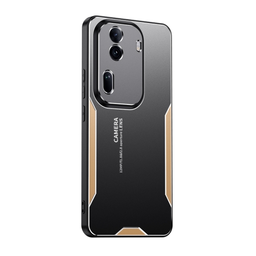 

For OPPO Reno11 Blade Series TPU Hybrid Metal Phone Case(Gold)