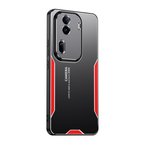 

For OPPO Reno11 Blade Series TPU Hybrid Metal Phone Case(Red)