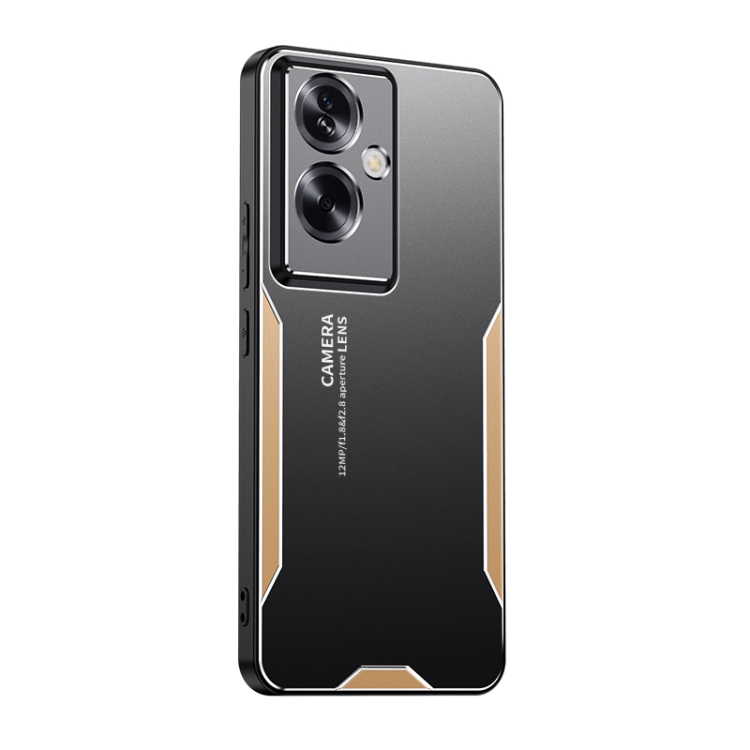 

For OPPO A79 5G Global Blade Series TPU Hybrid Metal Phone Case(Gold)