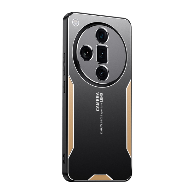 

For OPPO Find X7 Blade Series TPU Hybrid Metal Phone Case(Gold)