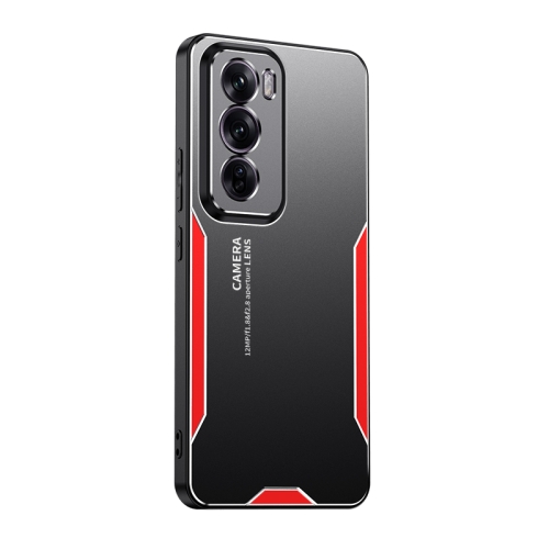 

For OPPO Reno12 Pro Global Blade Series TPU Hybrid Metal Phone Case(Red)