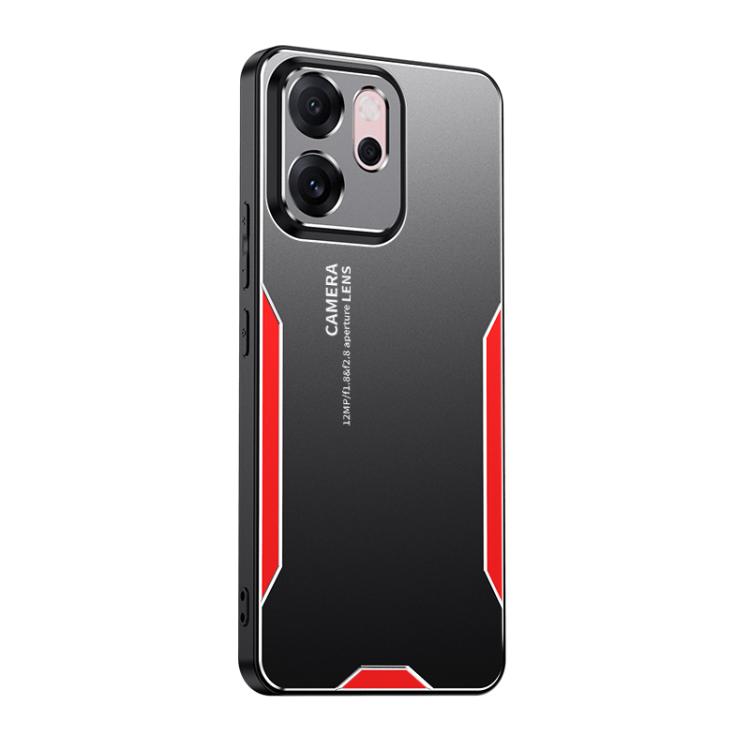 

For OPPO Reno14 F Global Blade Series TPU Hybrid Metal Phone Case(Red)