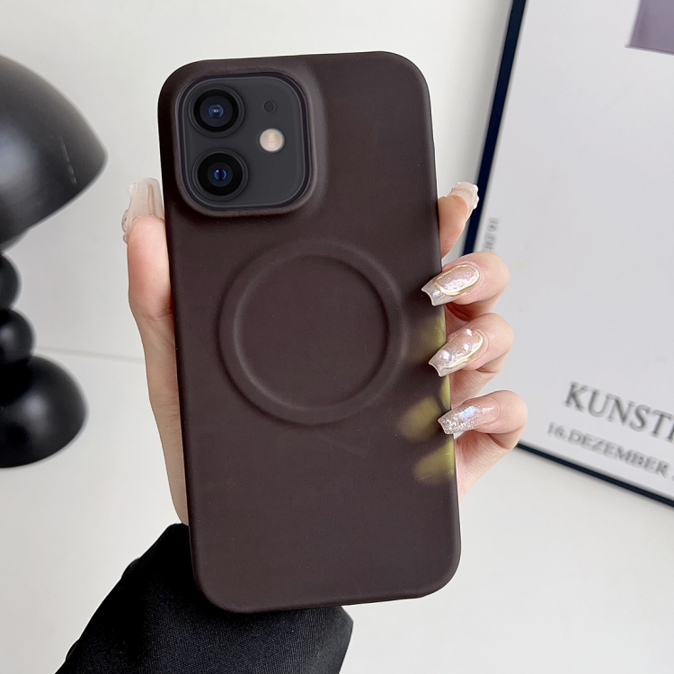For iPhone 12 MagSafe Thermal Sensor Discoloration Silicone Phone Case(Dark Brown) For iPhone 12 MagSafe Thermal Sensor Discoloration Silicone Phone Case(Dark Brown)