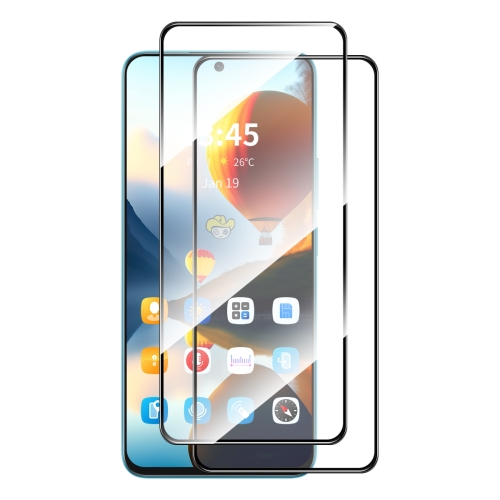 For Realme 12+ 5G 2pcs ENKAY Full Glue High Aluminum-silicon Tempered Glass Film makibes meizu pro 7 plus tempered glass 0 33mm 2 5d arc screen protector transparent