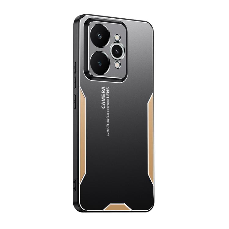 

For Realme 15 5G Global Blade Series TPU Hybrid Metal Phone Case(Gold)