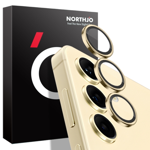 For Samsung Galaxy S24+ 5G NORTHJO Camera LensCD Vein Metal Ring Tempered Glass Film(Gold) for samsung galaxy s24 5g s24 5g mocolo 3d 9h camera lens tempered glass film