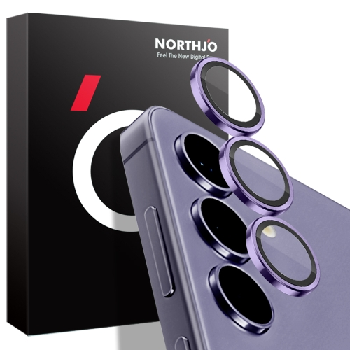 

For Samsung Galaxy S24+ 5G NORTHJO Camera LensCD Vein Metal Ring Tempered Glass Film(Purple)