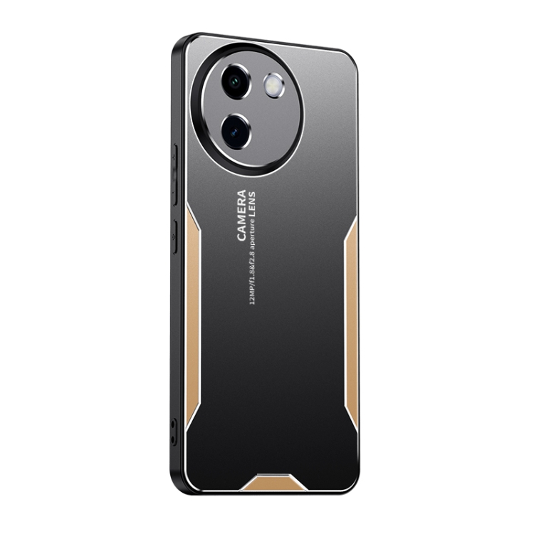 

For vivo V30e Blade Series TPU Hybrid Metal Phone Case(Gold)