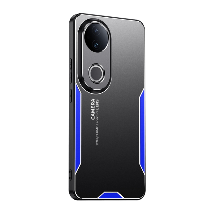 

For vivo S20 Blade Series TPU Hybrid Metal Phone Case(Blue)