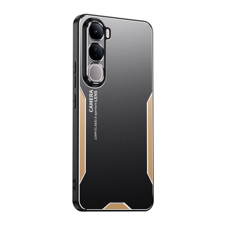 

For vivo Y21d 4G Blade Series TPU Hybrid Metal Phone Case(Gold)