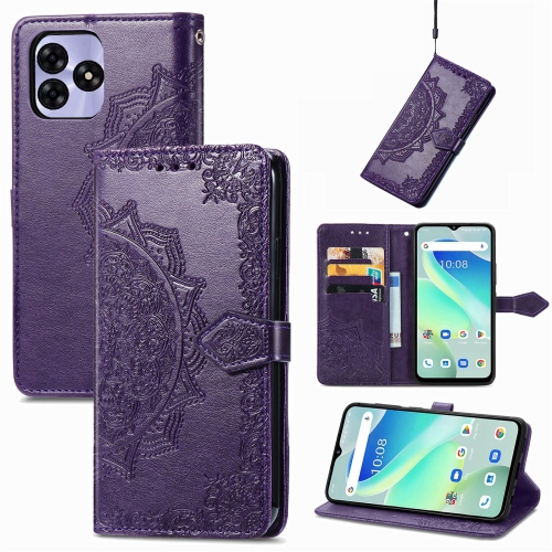 

For UMIDIGI G5 Mandala Flower Embossed Leather Phone Case(Purple)