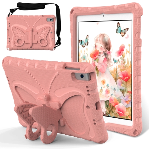 

For iPad 10.2 2021 / 2020 / 2019 Butterfly Bracket EVA Shockproof Tablet Case(Pink Orange)