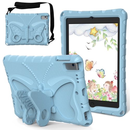 

For iPad Air 1/2 / 9.7 2018/2017 Butterfly Bracket EVA Shockproof Tablet Case(Light Blue)