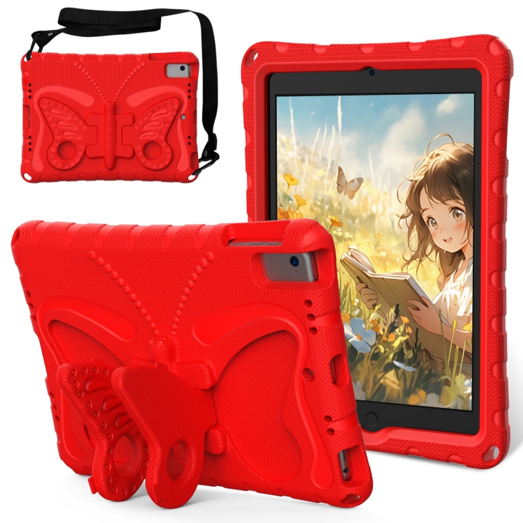 

For iPad Air 1/2 / 9.7 2018/2017 Butterfly Bracket EVA Shockproof Tablet Case(Red)