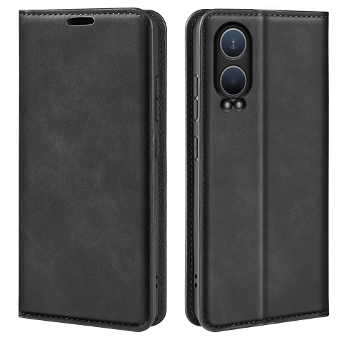 

For OnePlus Nord CE4 Lite 5G Retro-skin Magnetic Suction Leather Phone Case(Black)