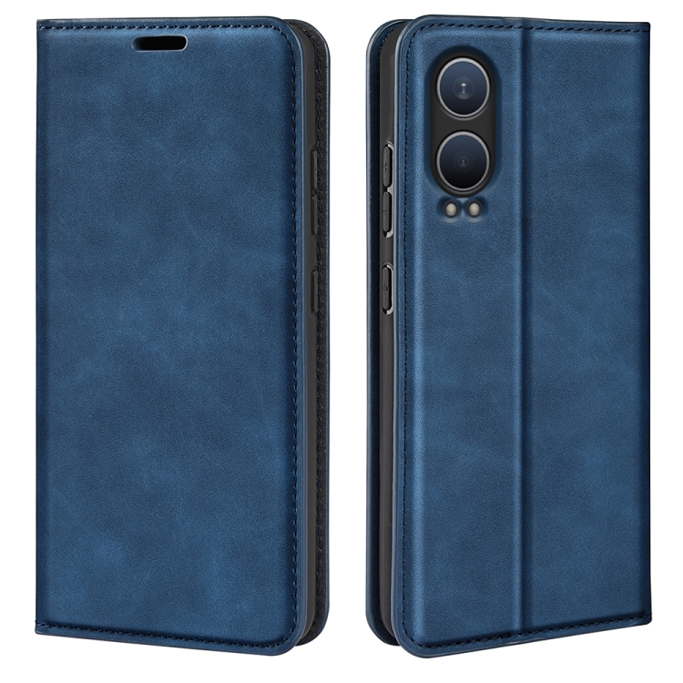 

For OnePlus Nord CE4 Lite 5G Retro-skin Magnetic Suction Leather Phone Case(Dark Blue)