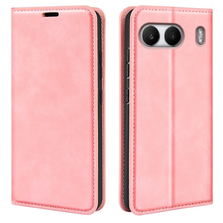 

For OnePlus Nord 4 Retro-skin Magnetic Suction Leather Phone Case(Pink)