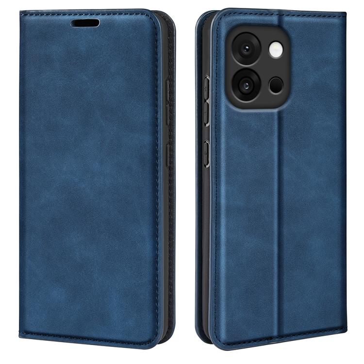 

For OnePlus 13T Retro-skin Magnetic Suction Leather Phone Case(Dark Blue)