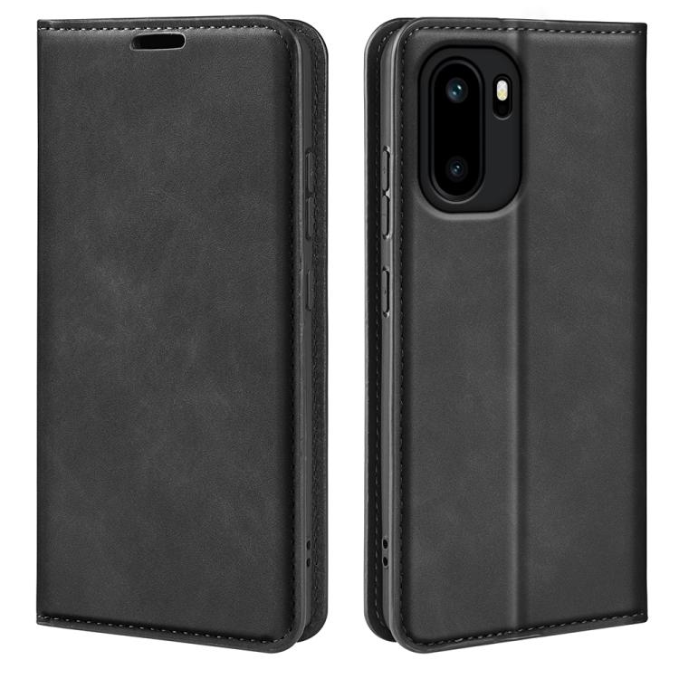 

For OnePlus 15R / Ace 6 5G / 6T 5G Retro-skin Magnetic Suction Leather Phone Case(Black)