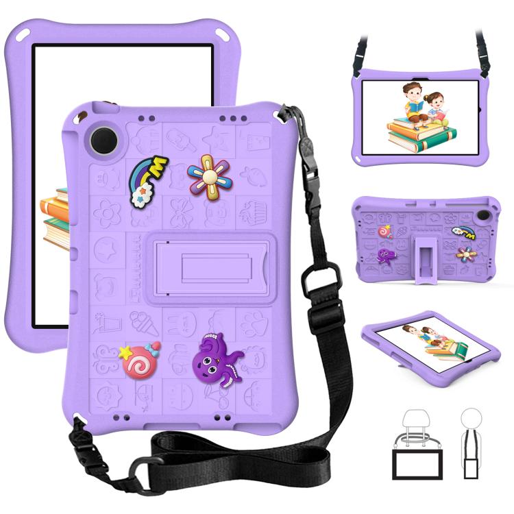 

For Samsung Galaxy Tab A11+ 2025 Hi Baby EVA Full Body Tablet Case with Strap(Light Purple)