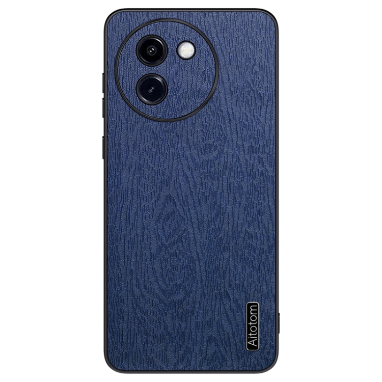 

For vivo Y200i Tree Bark Leather Shockproof Phone Case(Blue)
