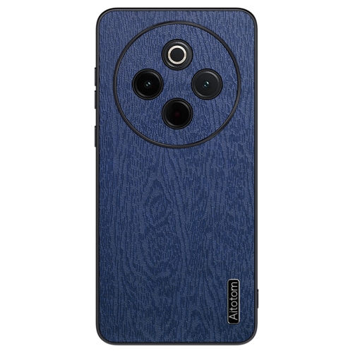 For vivo Y300 Pro Tree Bark Leather Shockproof Phone Case(Blue)