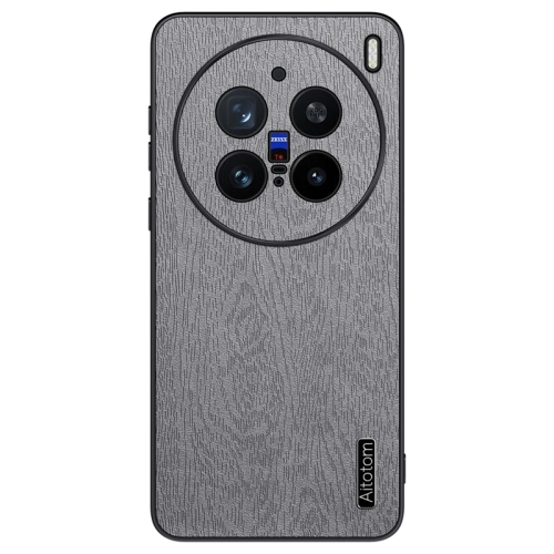 

For vivo X200 Pro Tree Bark Leather Shockproof Phone Case(Grey)