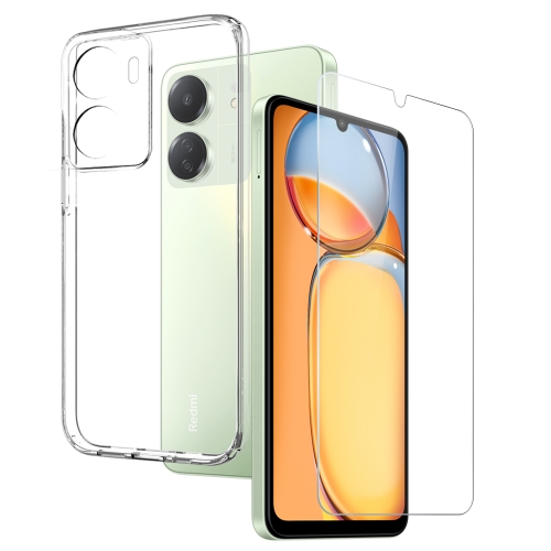 

For Xiaomi Redmi 13C 4G NORTHJO Transparent TPU Phone Case with Tempered Glass Film(Transparent)