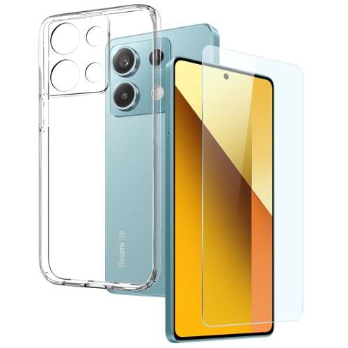 

For Xiaomi Redmi Note 13 5G NORTHJO Transparent TPU Phone Case with Tempered Glass Film(Transparent)