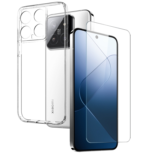 

For Xiaomi 14 5G NORTHJO Transparent TPU Phone Case with Tempered Glass Film(Transparent)