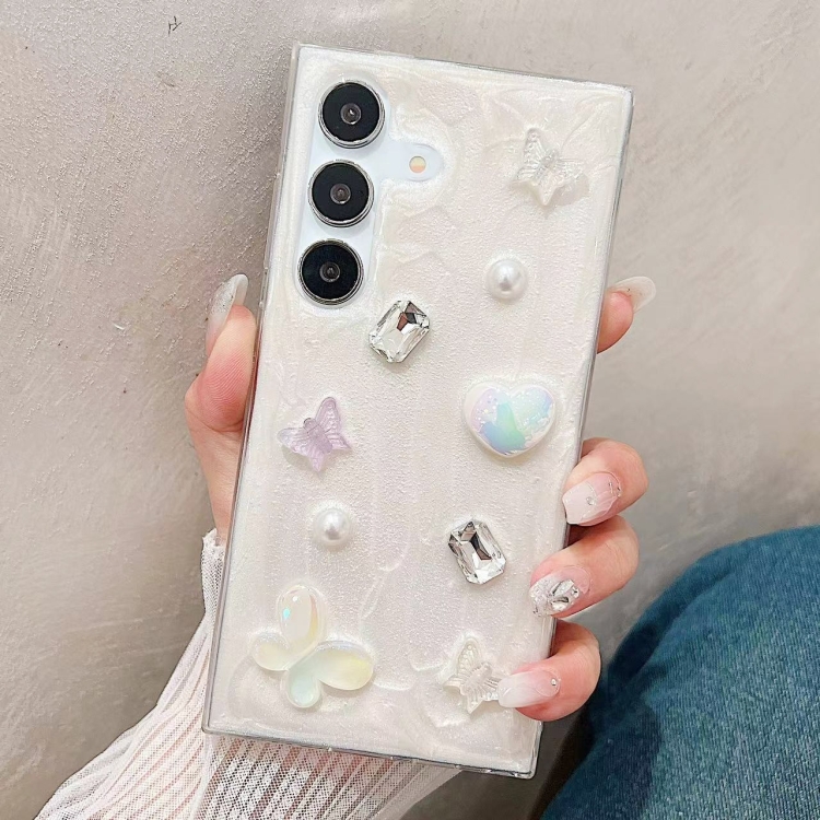 

For Samsung Galaxy S24+ 5G Cream Gum Decoden TPU Phone Case(Butterfly)