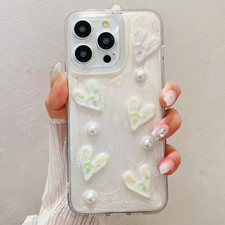 

For iPhone 14 Pro Cream Gum Decoden TPU Phone Case(爱心)