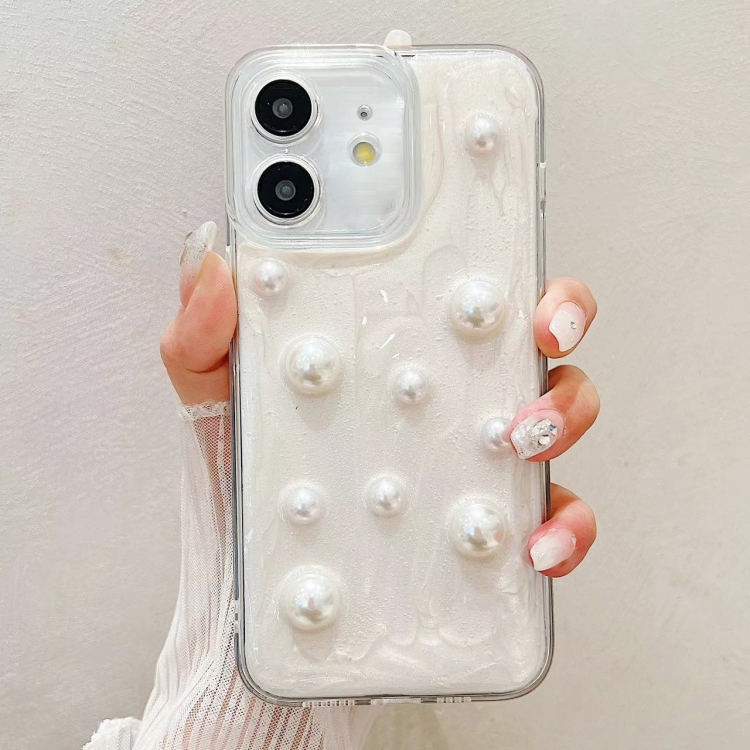 

For iPhone 12 Cream Gum Decoden TPU Phone Case(Pearl)