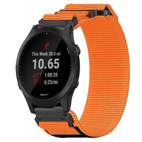 

For Garmin Forerunner 945 22mm Nylon Hook And Loop Fastener Watch Band(Orange)