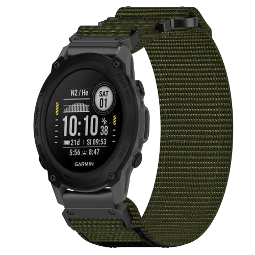 

For Garmin Descent G1 22mm Nylon Hook And Loop Fastener Watch Band(Army Green)