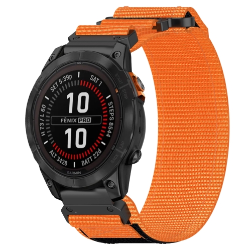 

For Garmin Fenix 7S Pro 42mm 20mm Nylon Hook And Loop Fastener Watch Band(Orange)