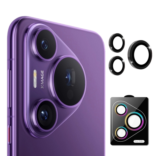 

For Huawei Pura 70 Pro / 70 Pro+ ENKAY Hat-Prince 9H Rear Camera Lens Aluminium Alloy Tempered Glass Film(Black)