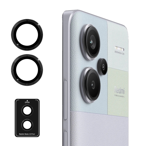 For Redmi Note 13 Pro+ 5G ENKAY Hat-Prince 9H Rear Camera Lens Aluminium Alloy Tempered Glass Film(Black)