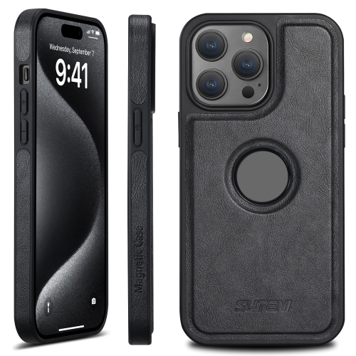 

For iPhone 15 Pro Suteni G1 Magsafe Leather Back Phone Case(Black)