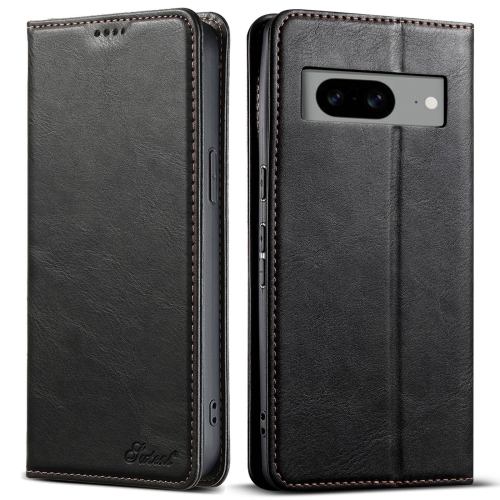 

For Google Pixel 8a Suteni J02 Oil Wax Wallet Leather Phone Case(Black)