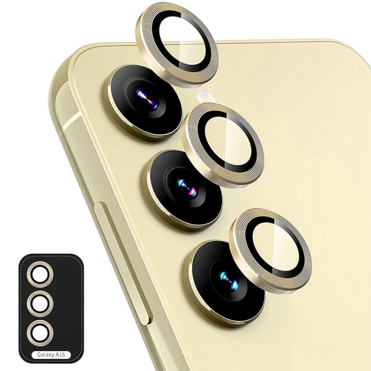 

For Samsung Galaxy A16 5G ENKAY Hat-Prince 9H Rear Camera Lens Aluminium Alloy Tempered Glass Film(Golden)