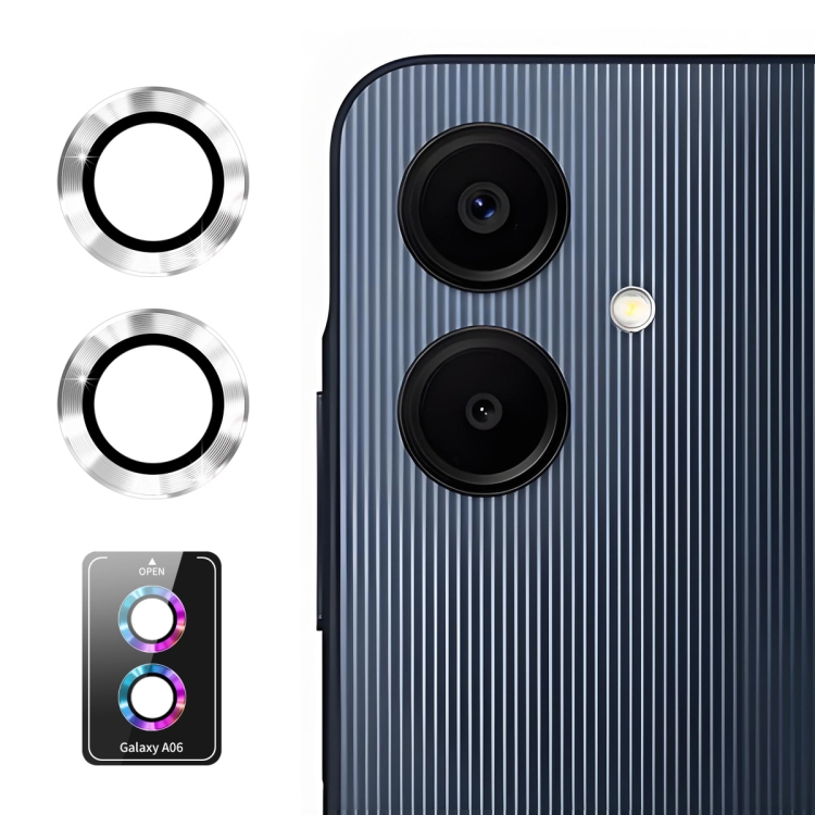 

For Samsung Galaxy A06 4G ENKAY Hat-Prince 9H Rear Camera Lens Aluminium Alloy Tempered Glass Film(Silver)