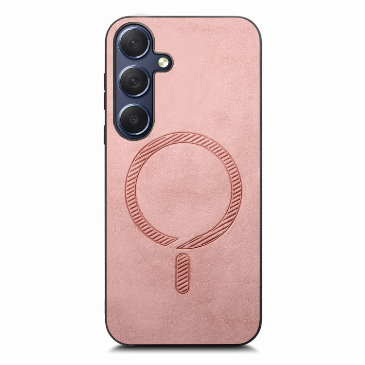 

For Samsung Galaxy S24+ 5G Solid Color Retro Magsafe PU Back Cover Phone Case(Pink)