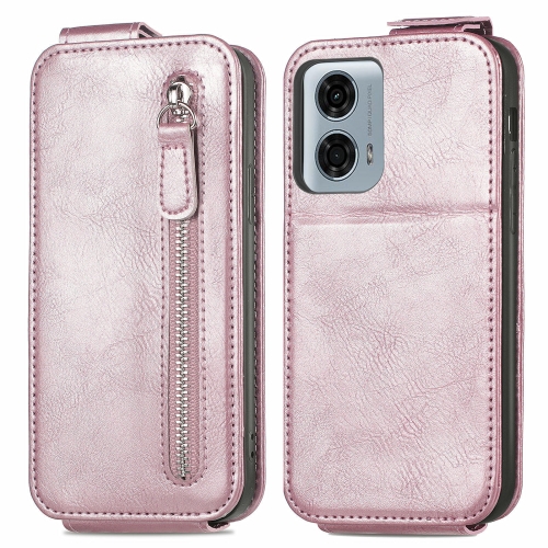 

For Motorola Moto G24 Power 4G Zipper Wallet Vertical Flip Leather Phone Case(Pink)