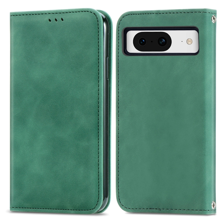 

For Google Pixel 9 Retro Skin Feel Magnetic Flip Leather Phone Case(Green)
