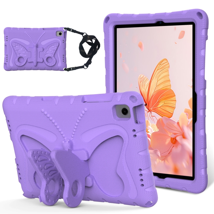 

For Samsung Galaxy Tab A9+ X210 / X216 Butterfly Bracket EVA Shockproof Tablet Case(Light Purple)