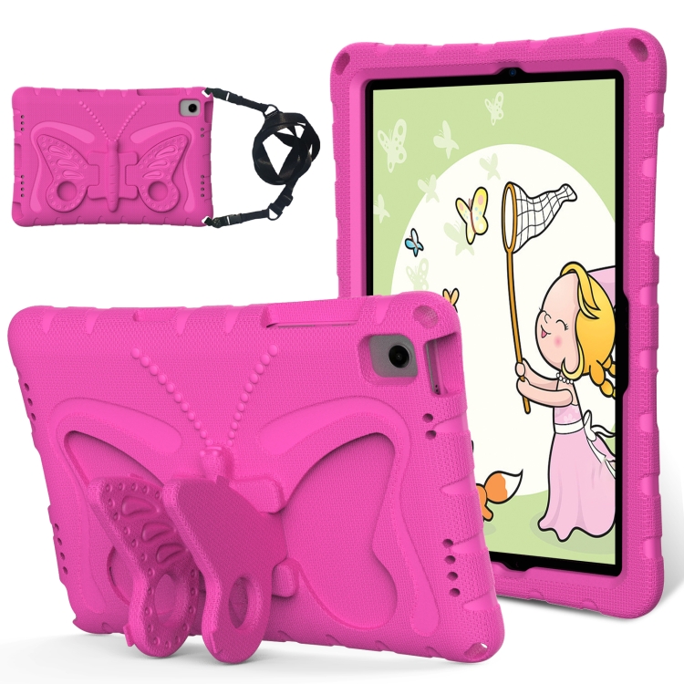 

For Samsung Galaxy Tab A9+ X210 / X216 Butterfly Bracket EVA Shockproof Tablet Case(Rose Red)