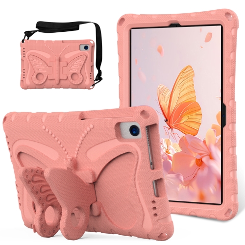 

For Samsung Galaxy Tab S6 Lite 10.4 P620 Butterfly Bracket EVA Shockproof Tablet Case(Pink Orange)