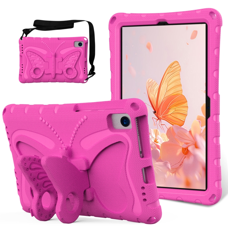 

For Samsung Galaxy Tab S6 Lite 10.4 P610 Butterfly Bracket EVA Shockproof Tablet Case(Rose Red)