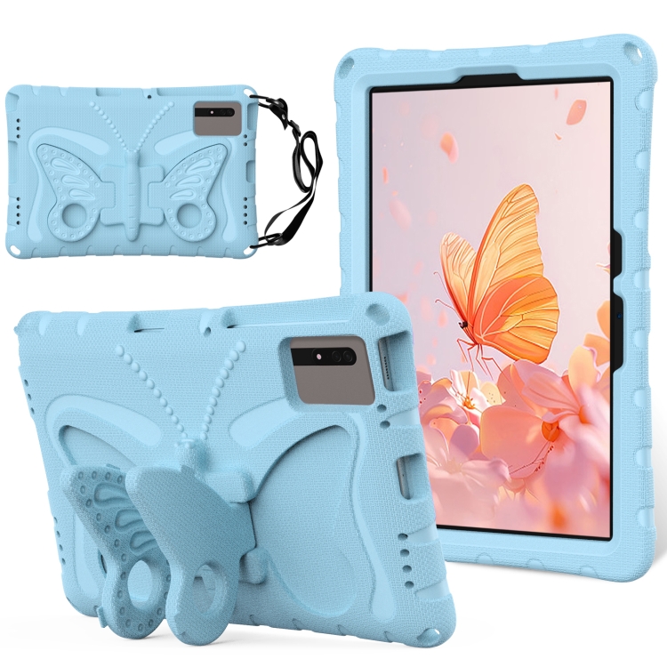 

For Samsung Galaxy Tab S7 T870 Butterfly Bracket EVA Shockproof Tablet Case(Light Blue)